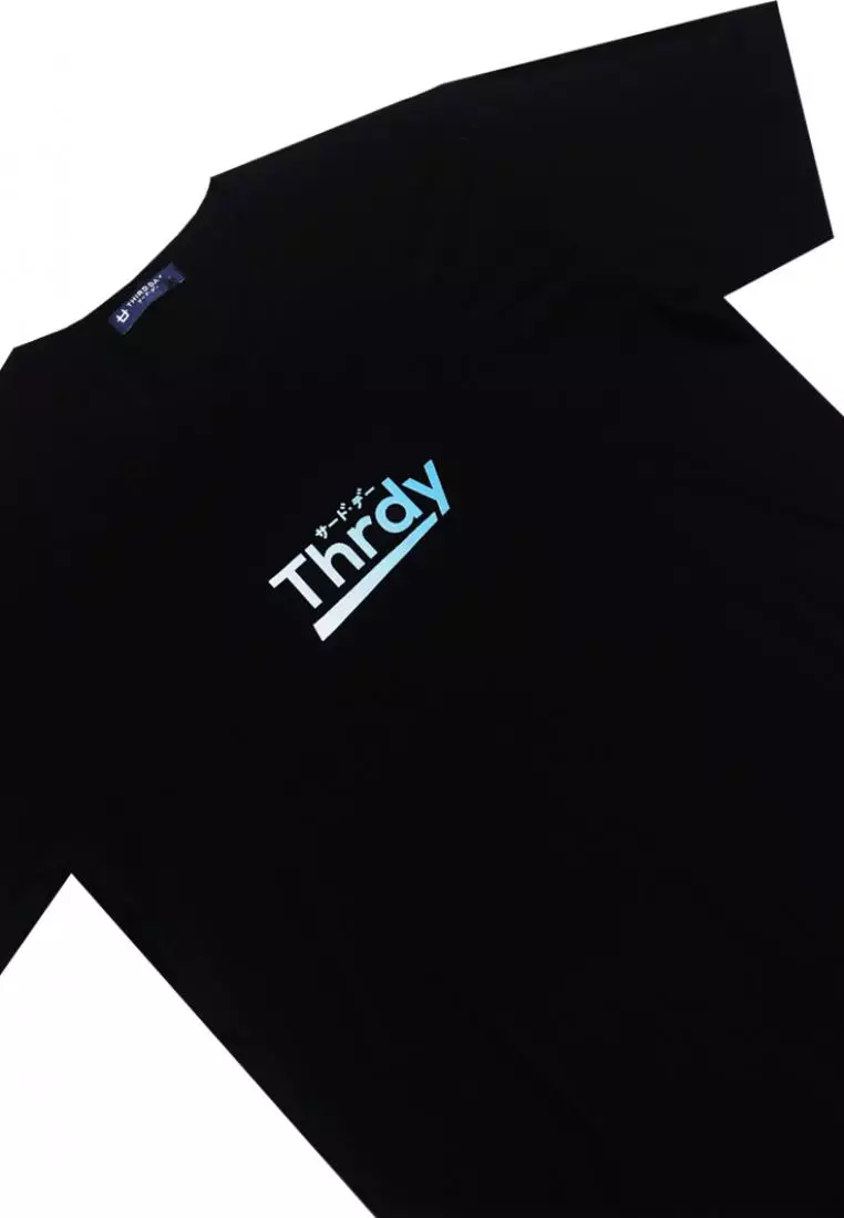 MTI71 Kaos T-Shirt Pria Instacool Light Blue Gradation Thrdy Hitam