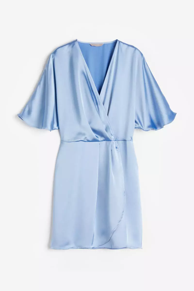 Satin wrap dress