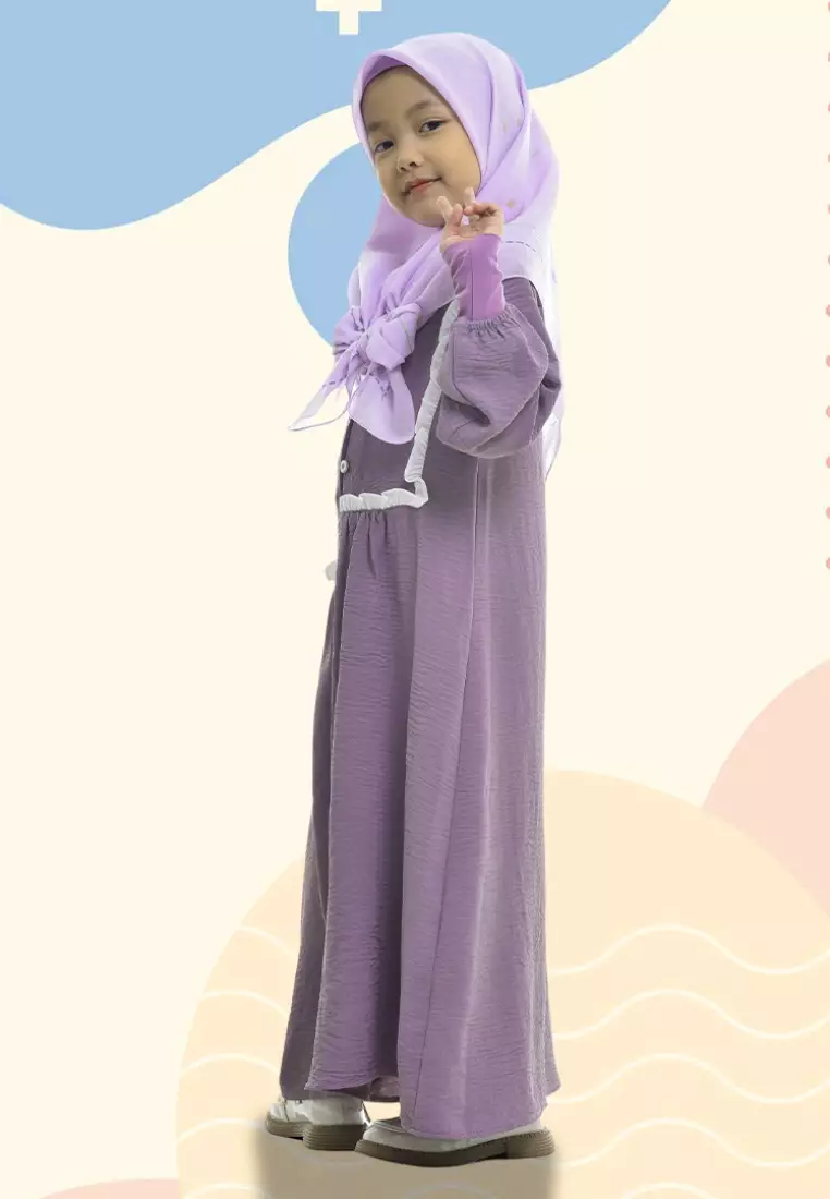 Rabbani - Baju Muslim Anak Gamis Bani Batuta Cantya Z1M Exclusive Ungu