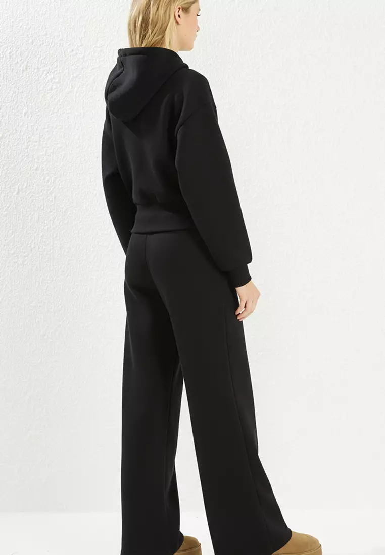 3-Piece Polar Fleece Hooded Relaxed/Comfortable Pattern Knitted Tracksuit Set