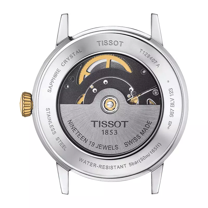 Jam Tangan Pria Tissot Classic Dream Swissmatic 42 mm T129.407.22.031.01 Silver Dial Dual Tone Stainless Steel Strap
