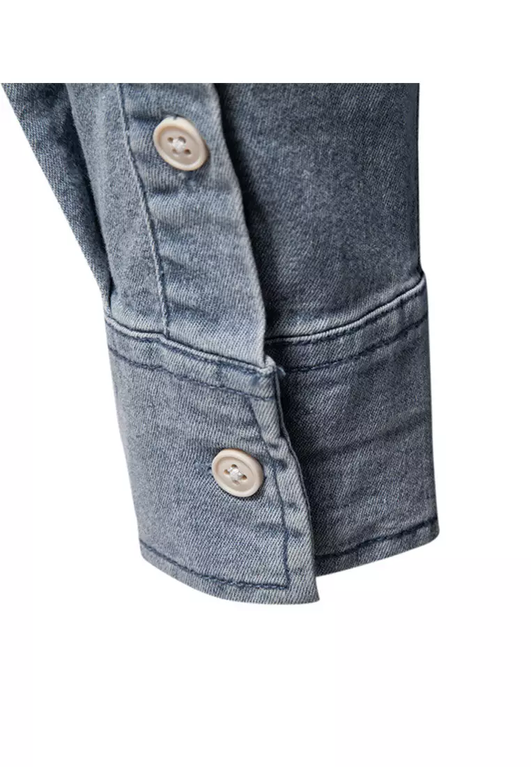 Slim Long Sleeve Denim Shirt AX6036