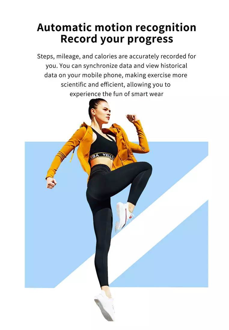 Smart Watch Pria Full Touch Screen Phone Call Wireless Charge Jam Tangan Pintar Biru