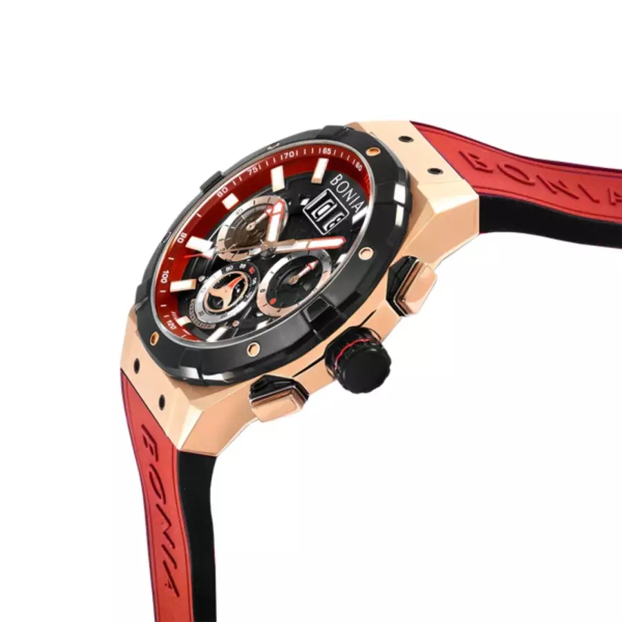 Bonia BNB10808-1062C Karet Merah Hitam Cowok