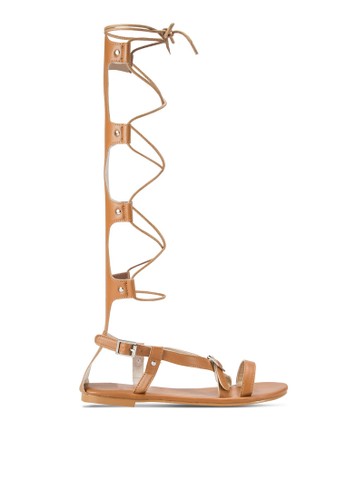 Rope Laced High Gladiator Sandals
