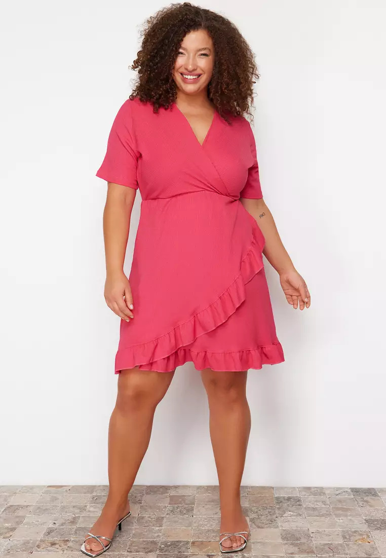 Plus Size Flounce Mini Dress