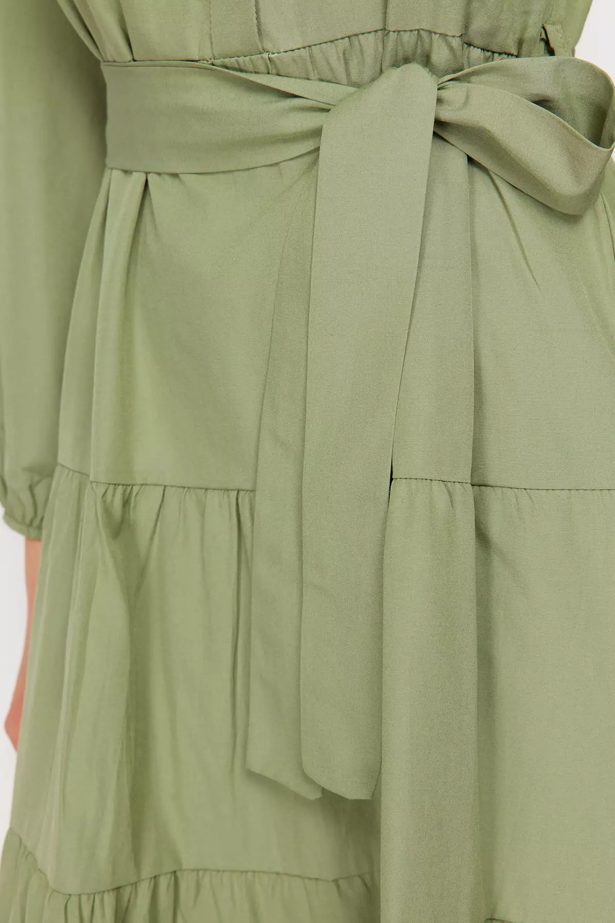 Khaki Belted Maxi Dress