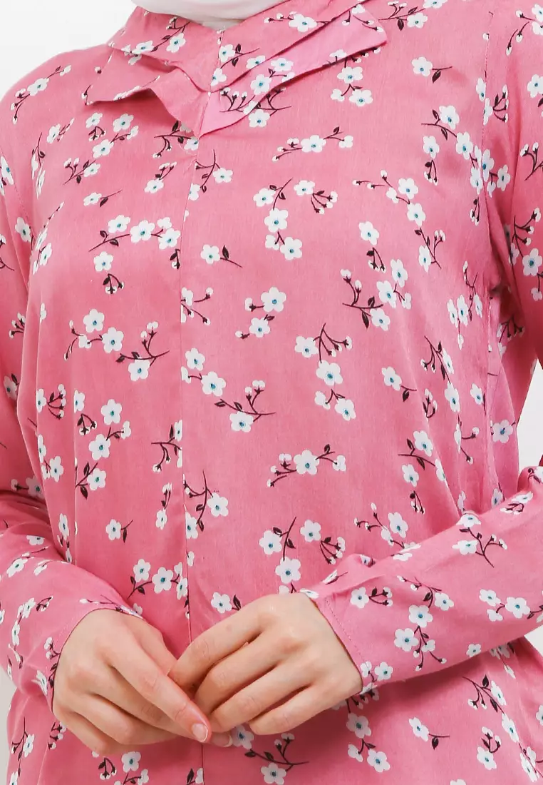 Tahina Blouse In Pink Floral Print