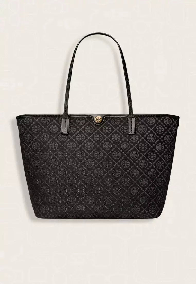Jual TORY BURCH Tory Burch T Monogram Zip Tote Black Original 2025