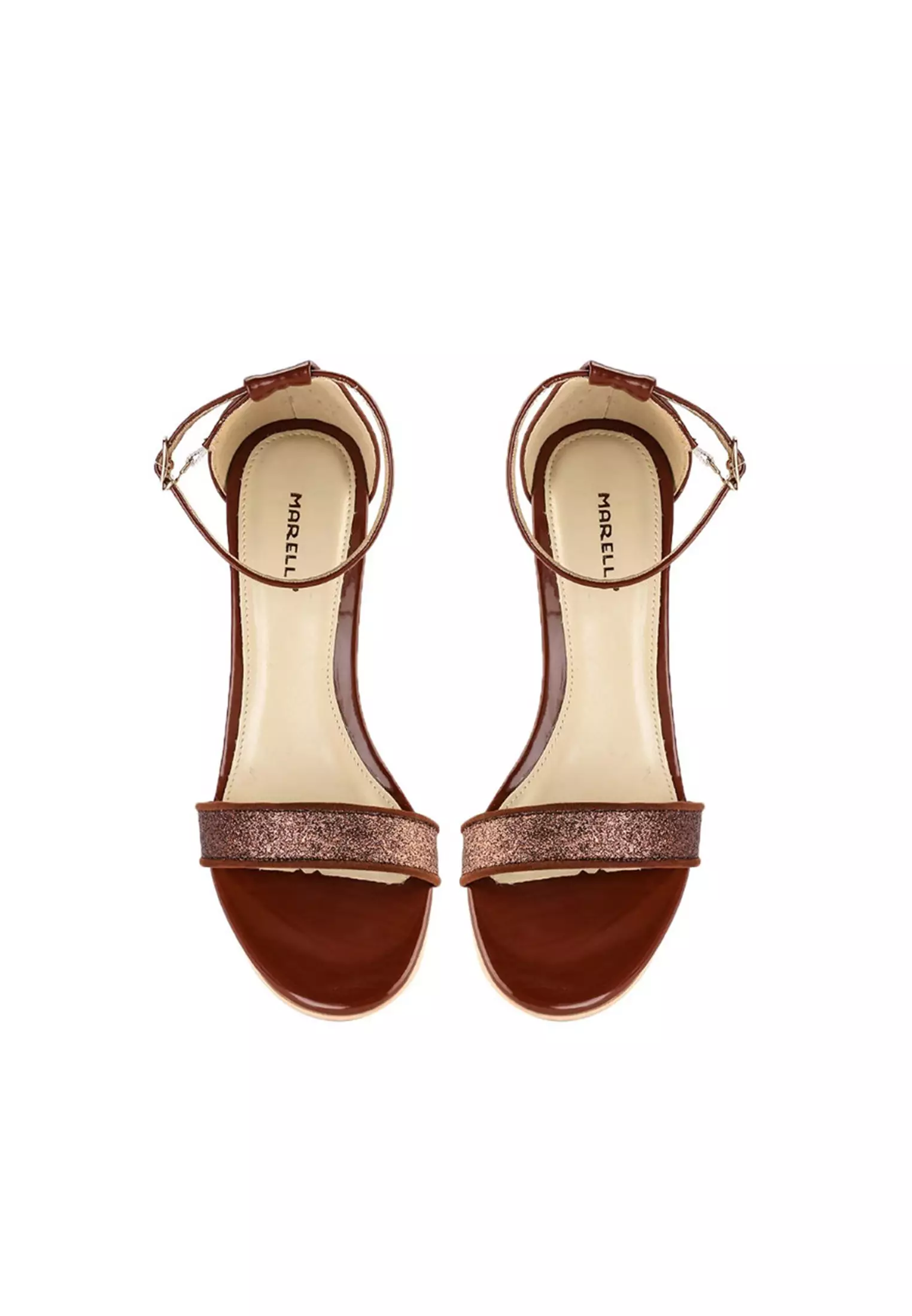 Valerie Sandal Ankle Strap Kitten Heels Wanita