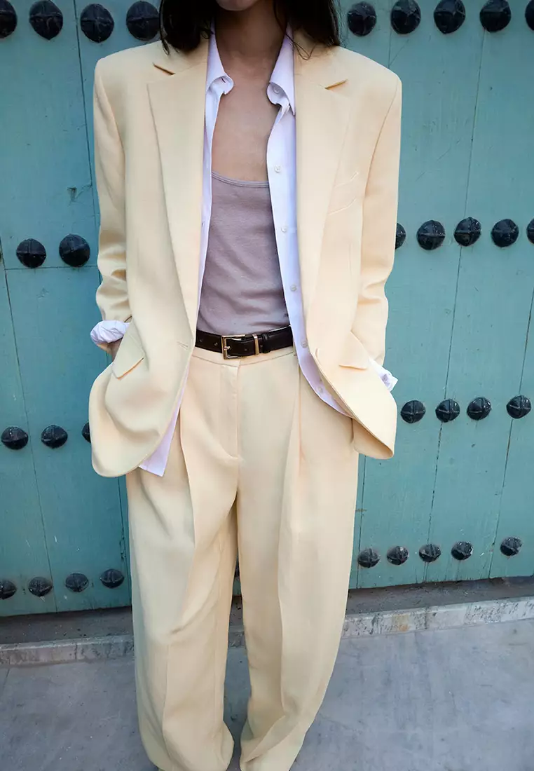 Straight Linen-Blend Trousers