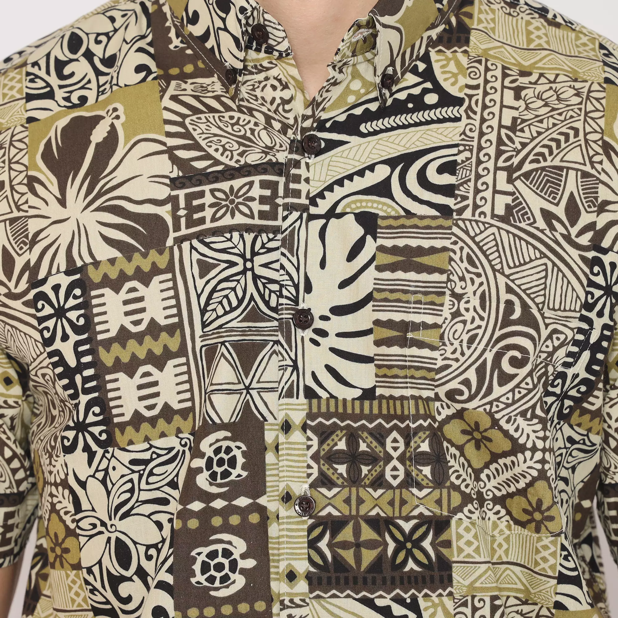 Platini Kemeja Hawai Pria Lengan Pendek Coklat 132106