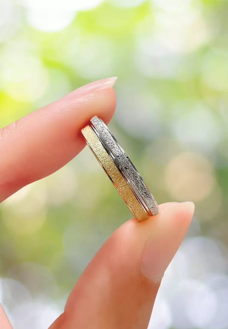 Deva Glitter Textured Stacker Ring