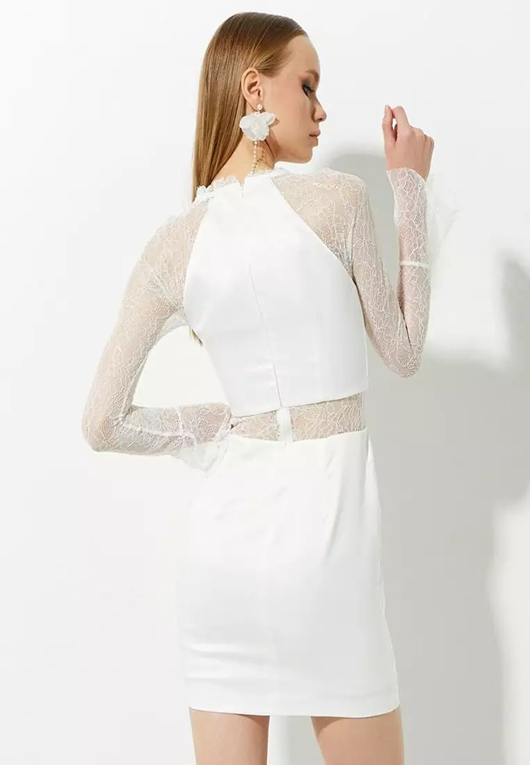 Satin Mini Bridal Dress