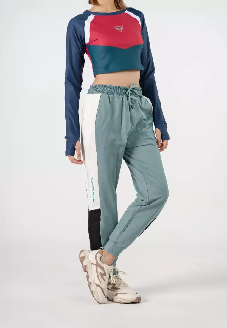 Graceful Cut Tritoni Cotton Terry Jogger