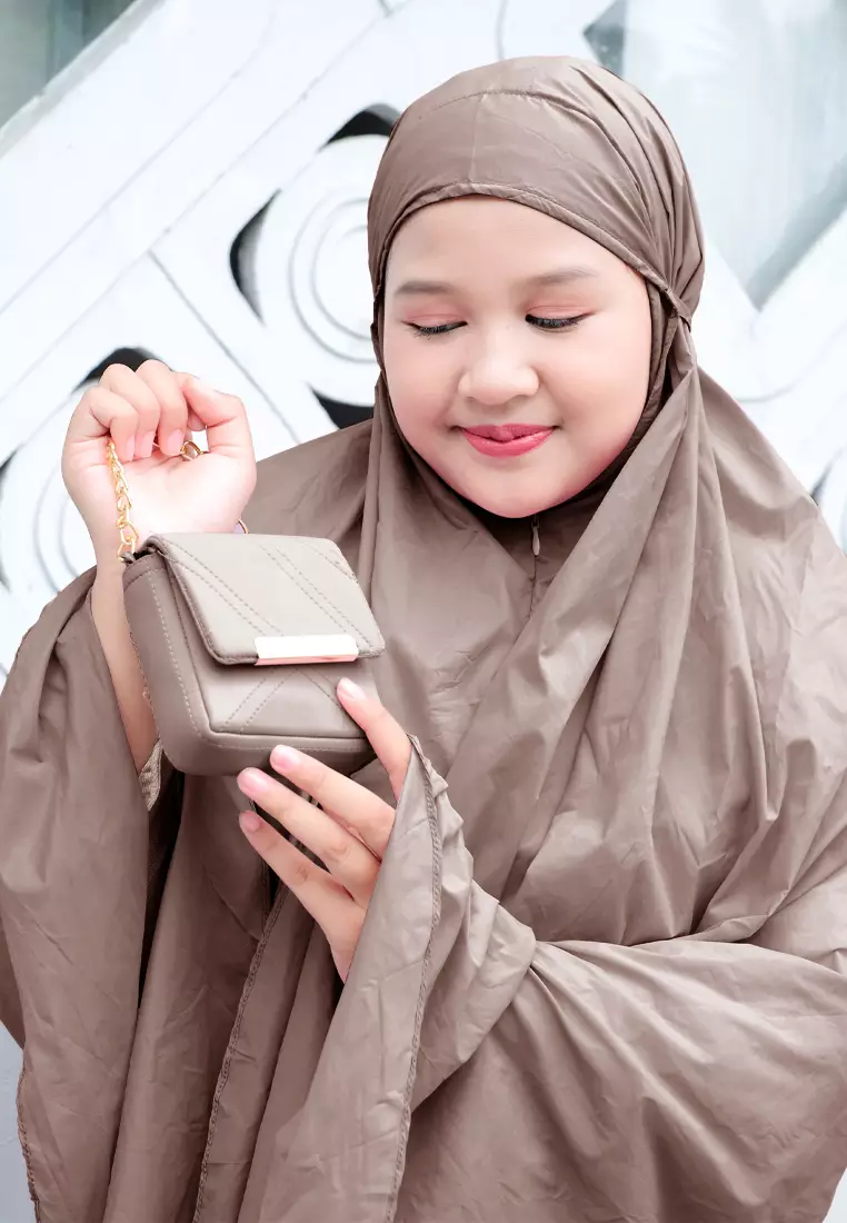 Zelena - Zalwa Prayer Set | Mukena Travel Size | Mukena Resleting 2in1 - SMP