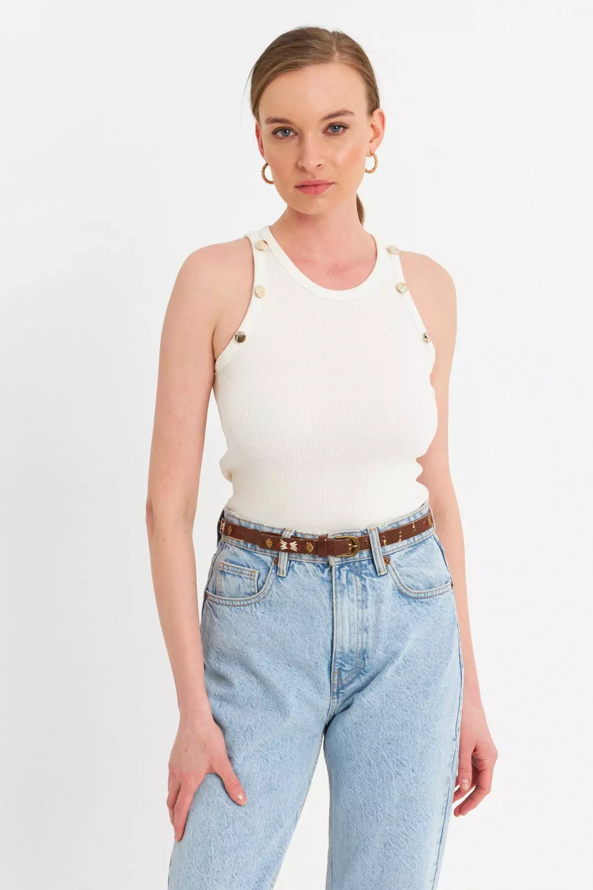 Button Detail Tank Top