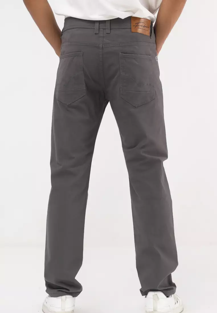 Colored Long Pants Slim Tapered Stretch