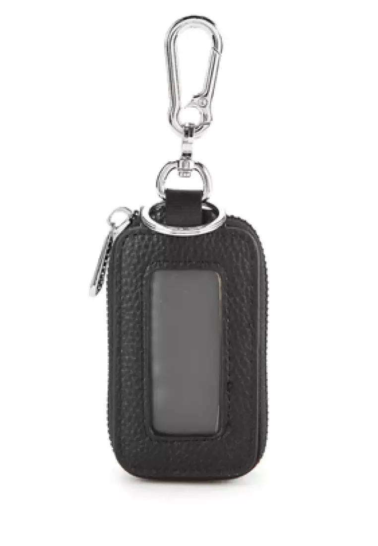 Pierre Cardin Dompet Gantungan Kunci Key Chain Kulit Leather Ring Holder Pouch 0111429301BLA