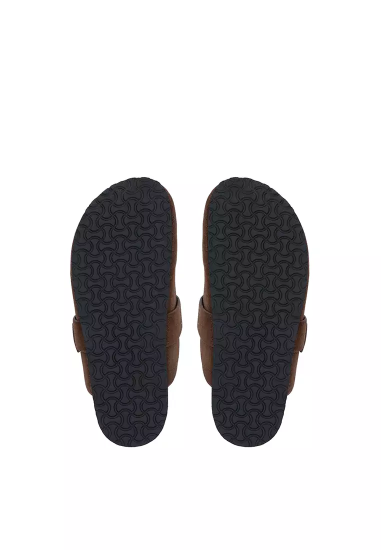 Dark Brown Meadow Buckled Mules