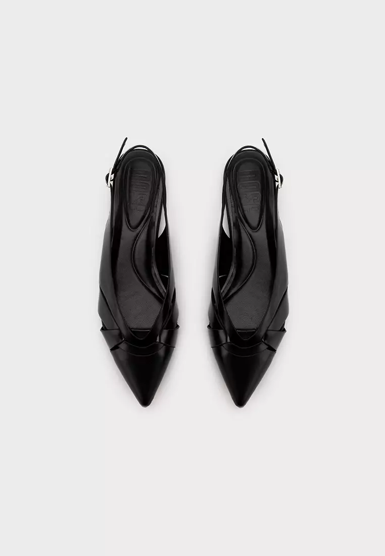 STRAPPY POINTED TOE SLINGBACK FLATS 尖头搭扣平底凉鞋