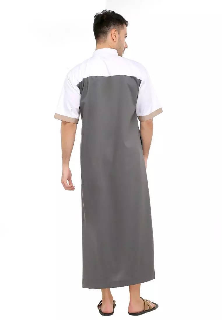 Jubah Gamis Muslim Pria Ghifari - Abu Tua