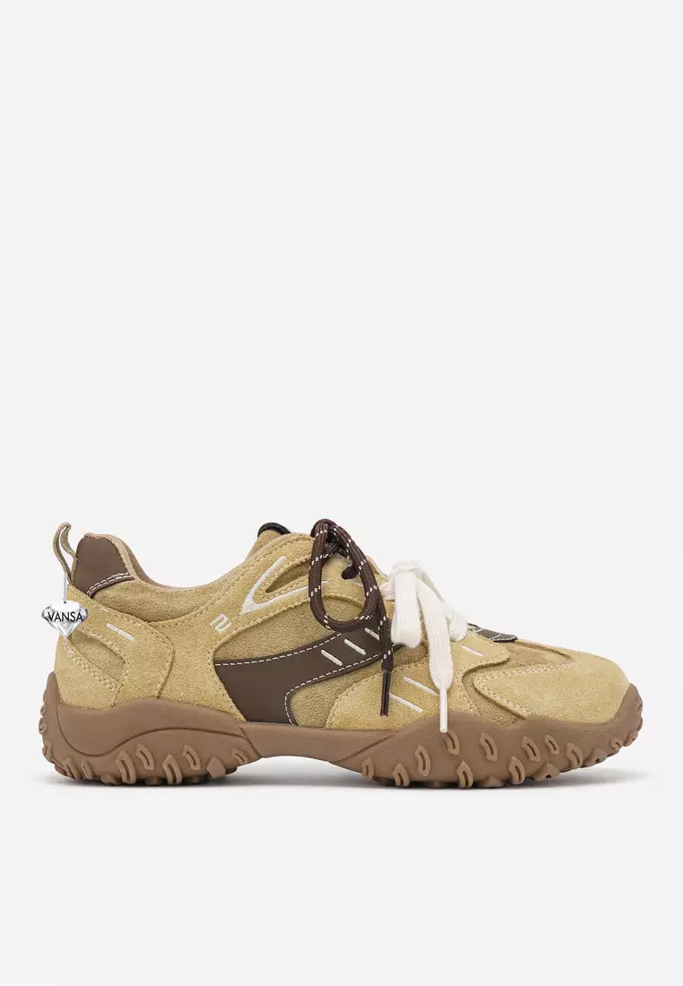 Discount on Twenty Eight Shoes  shoes - SKU: VANSA Nubuck Leather Paneled Platform Sneakers VPW-T-KLA2521
