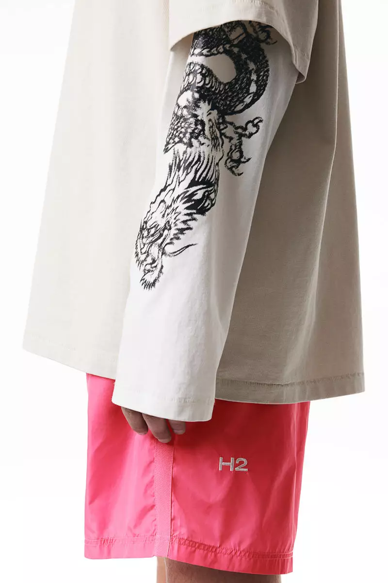 Side-stripe swim shorts