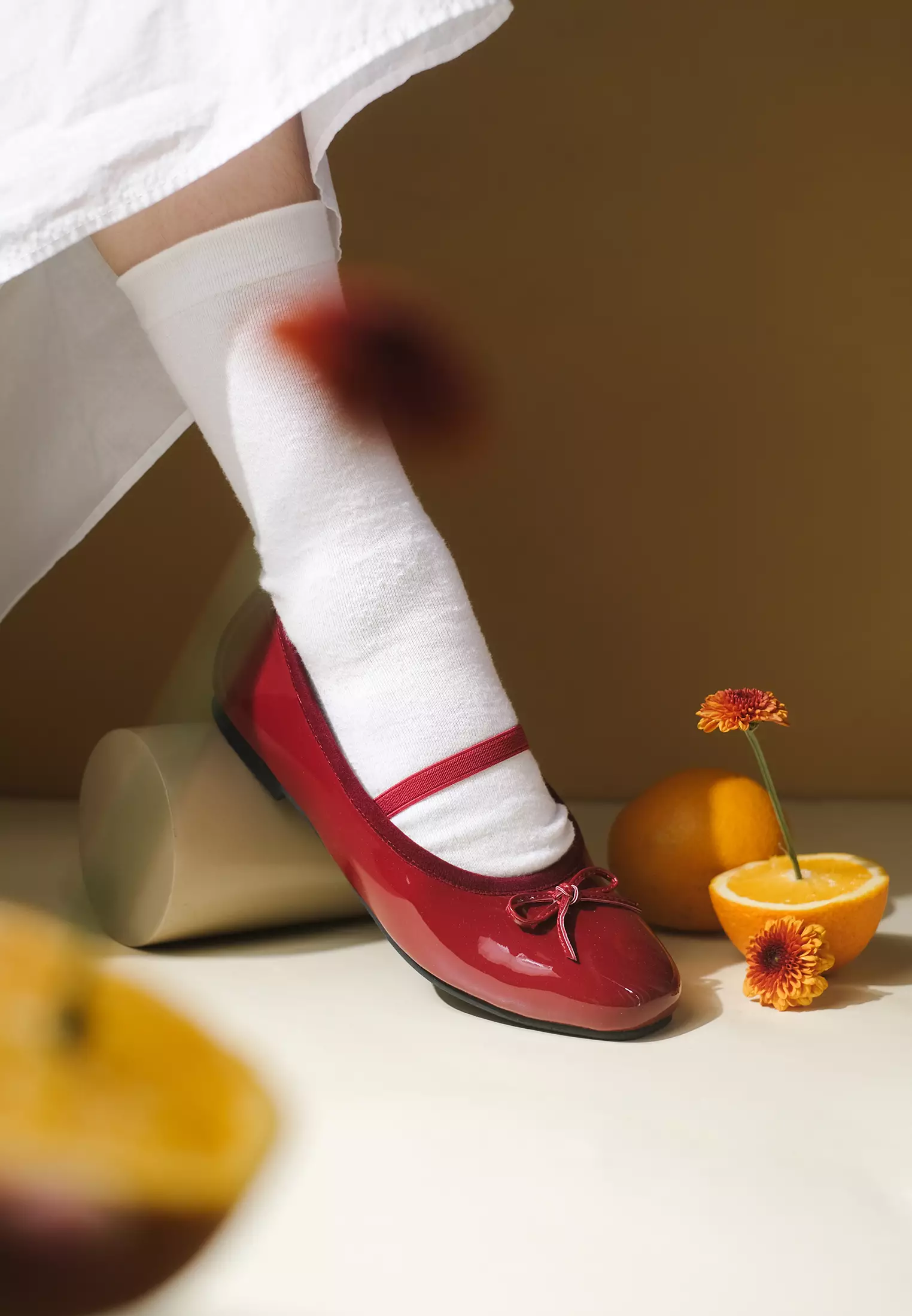 Poppy Ballerina Flat Shoes Square Toe with Bow