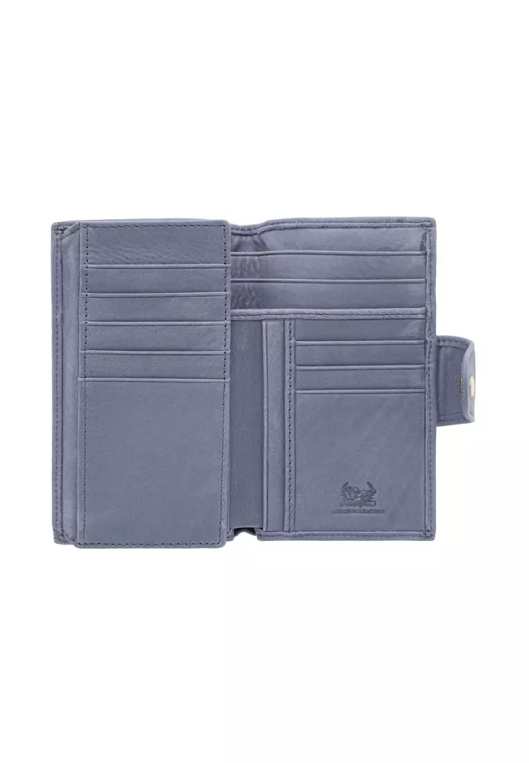 LancasterPolo Top Grain Cow Leather Unisex Bifold Medium Wallet with Snap Closure PWB 20872