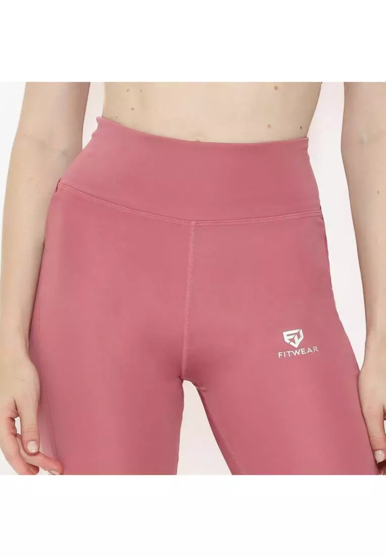 Fitwear -  Legging Pendek Olahraga Wanita KAGURA CROSS WAIST - MEDIUM WAIST - LOVE PINK