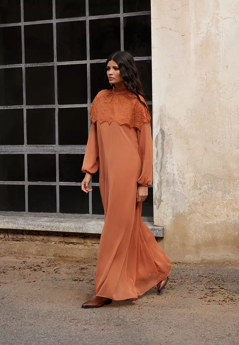 X AI Lace Cape Dress