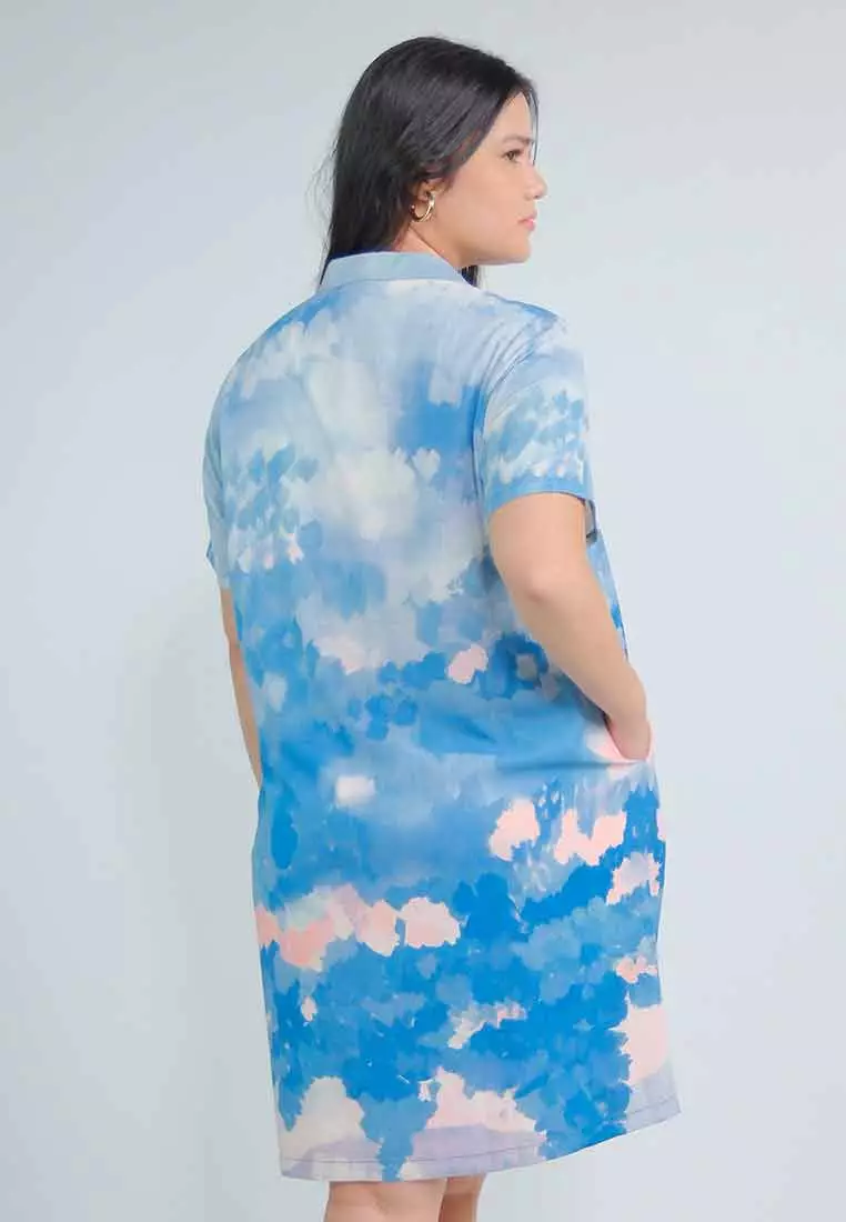 Milly Plus Size Giaana Shift Dress in Abstract Nature Print