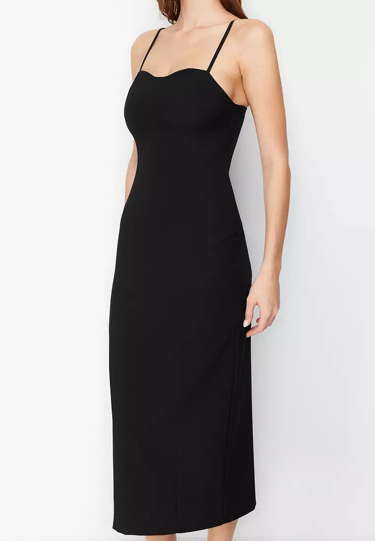 Slit Bodycon Midi Dress