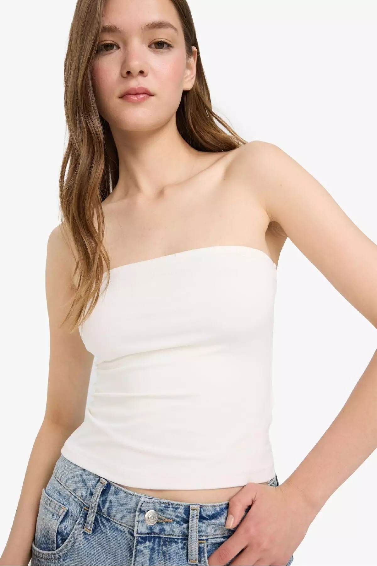 Cool Fitted Strapless Blouse F5162Ax25Sm