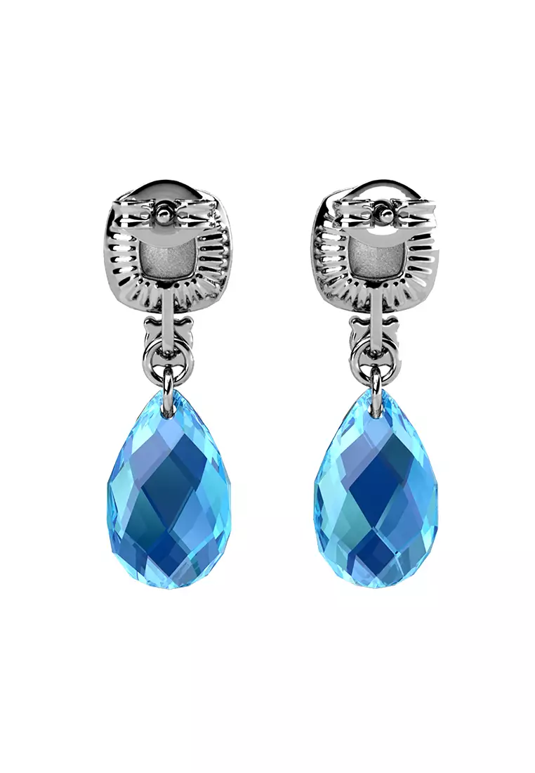 [Limited Edition] Crystalline Droplet Earring Blue - Anting Crystal Swarovski by Her Jewellery