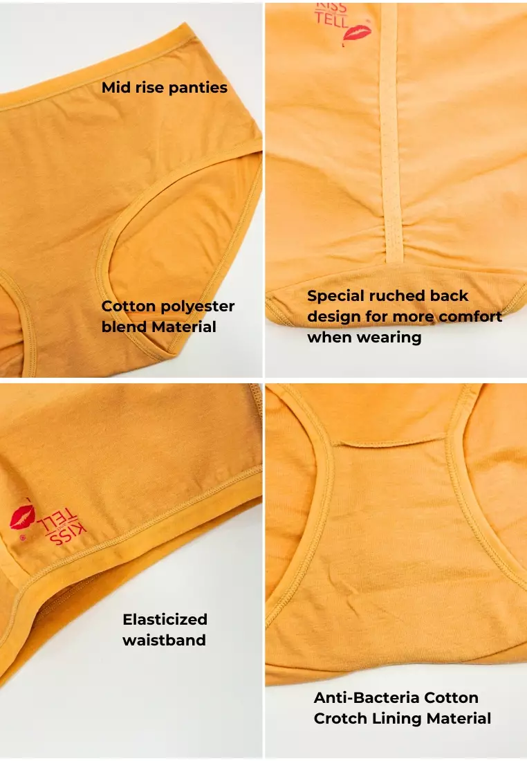 6 Pack Jasmine Brief Cotton Panties Bundle B