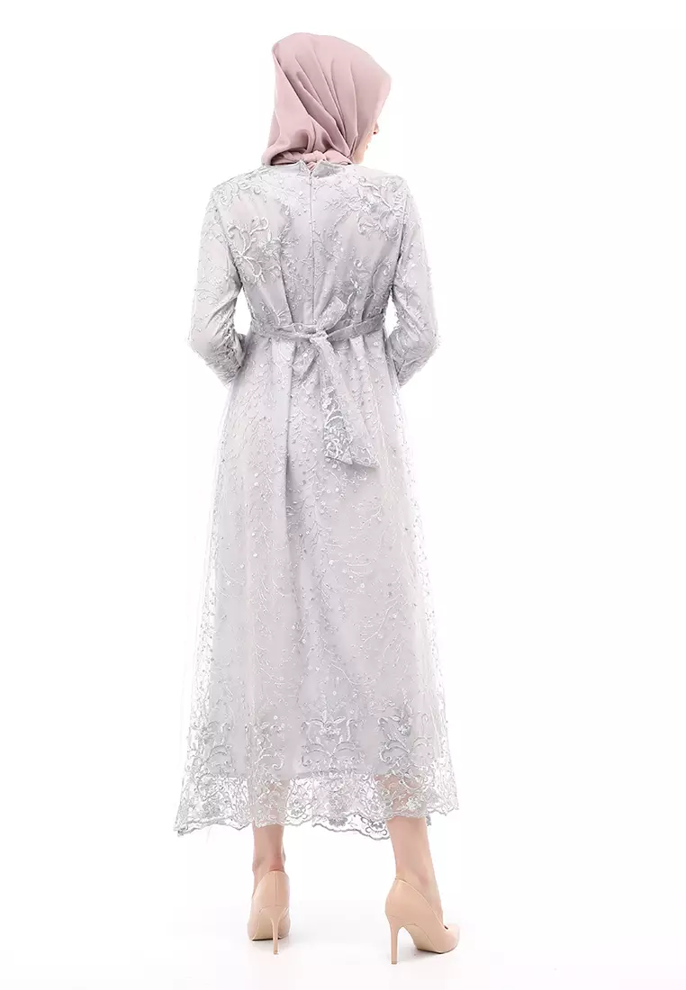 Marlina Gamis Kebaya Muslimah Panjang Motif Polos Long Sleeve Regular Fit