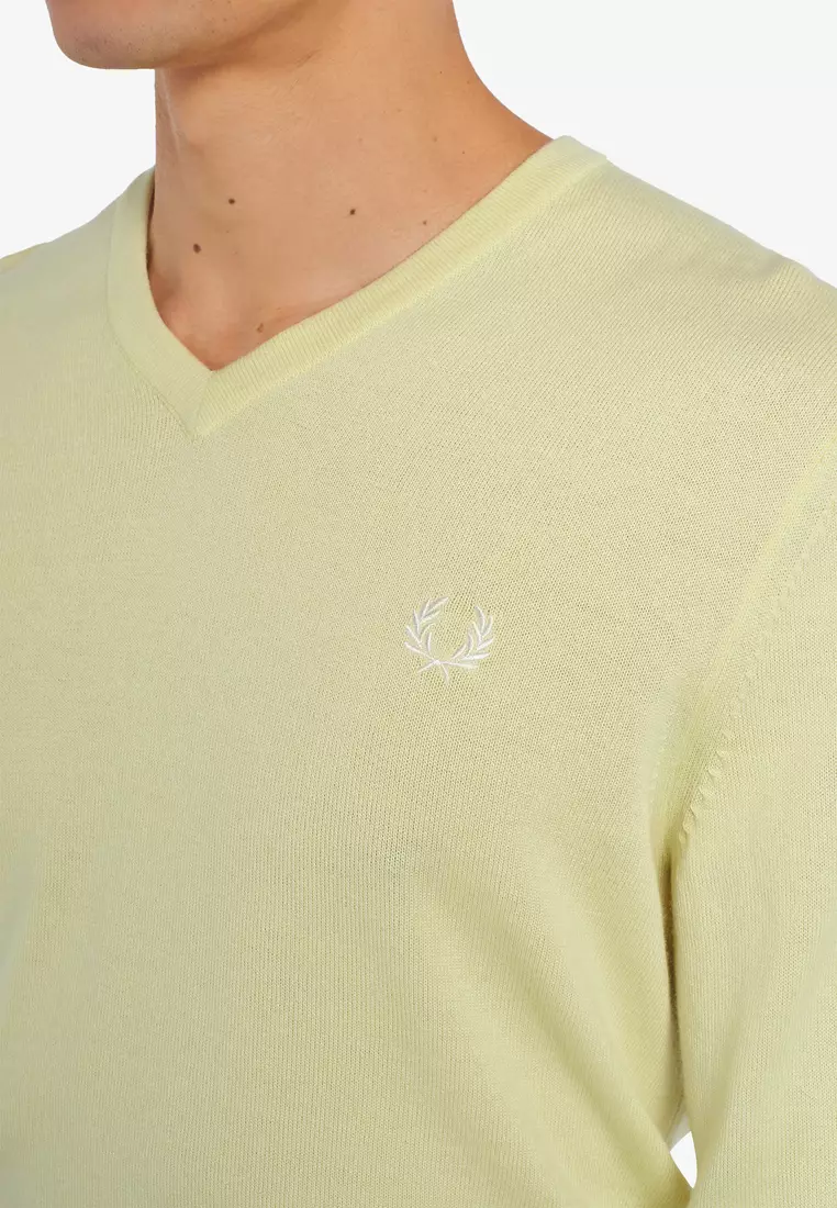 Buy Fred Perry Fred Perry K9600 Classic V Neck Jumper (Wax Yellow) 2024 ...