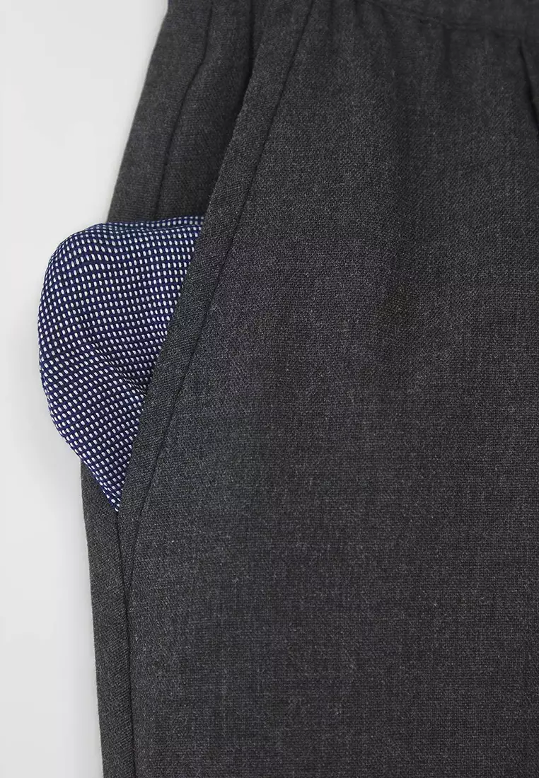 Light Gray Wide Leg Loose Fabric Baggy Trousers Tmnss23Pl00039