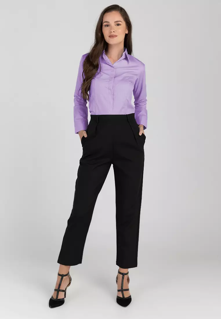 Della Long Sleeve Button Down Office Blouse