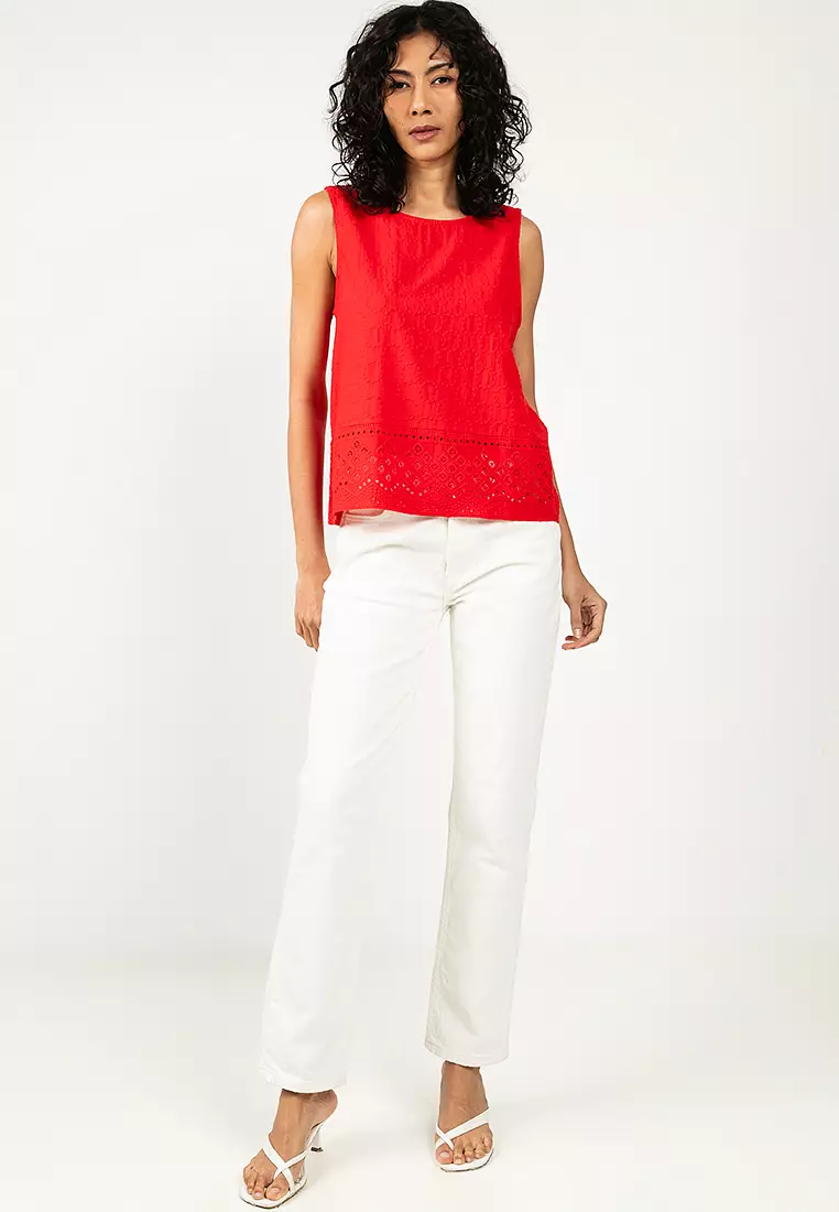 Sleeveless Mix Jersey Top