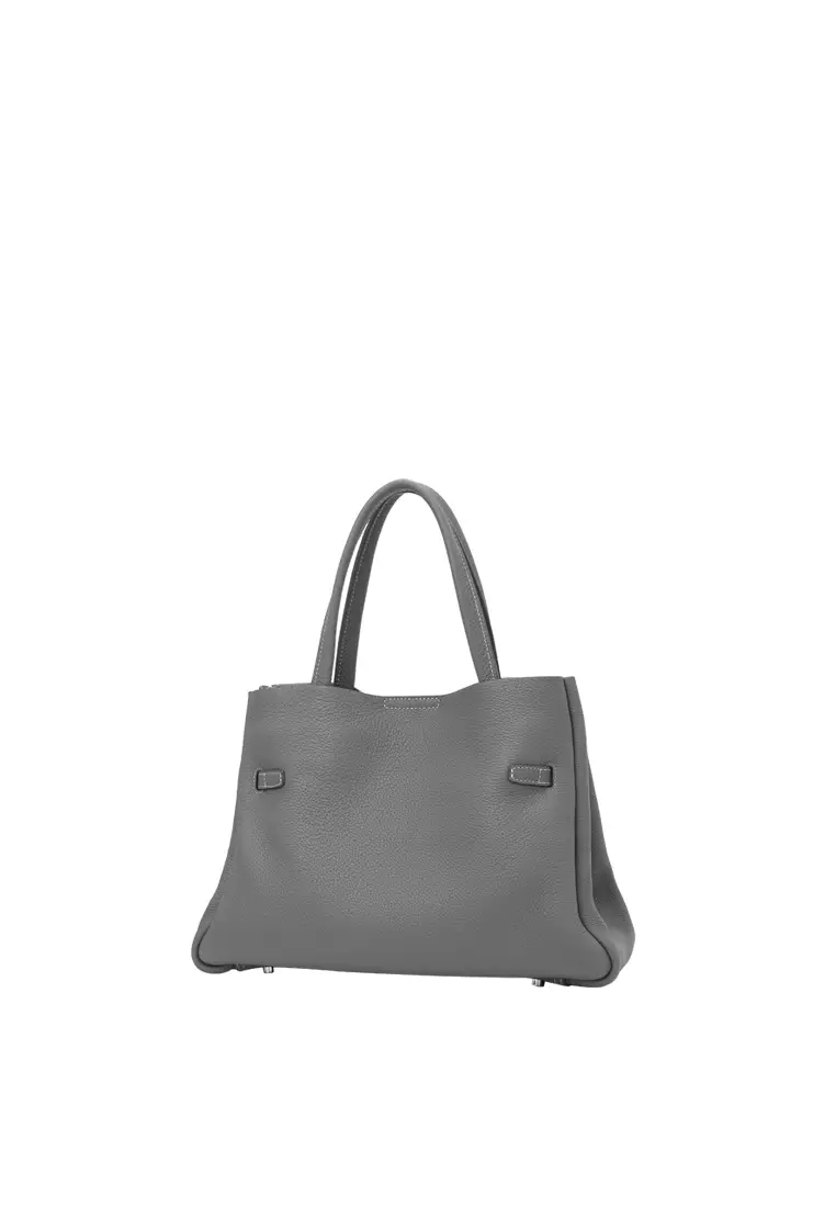 SAOIRSE Soft Structural Belt Tote Bag - Gull Grey