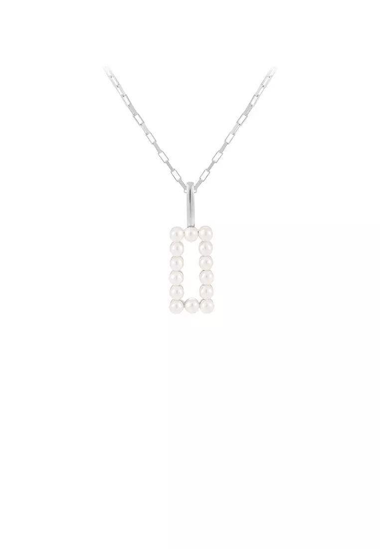 Gold necklace clearance rectangle pendant