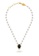 Aquae Jewels yellow Necklace Empress Pearls on 18K Gold, Diamonds & Precious Stones - Emerald - Sapphire - Ruby - Onyx - Yellow Gold,Onyx,White Pearl 48EF7AC2D80276GS_2