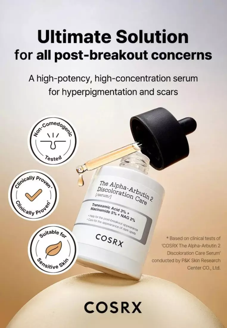 Cosrx The Alpha-Arbutin 2 Discoloration Care Serum 50ml(post-breakout concerns,hyperpigmentation and scars)