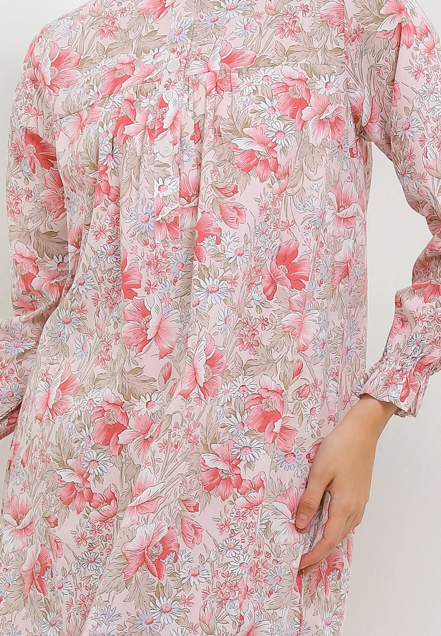 MFMW Levannia Dress Gamis Pink Motif Bunga