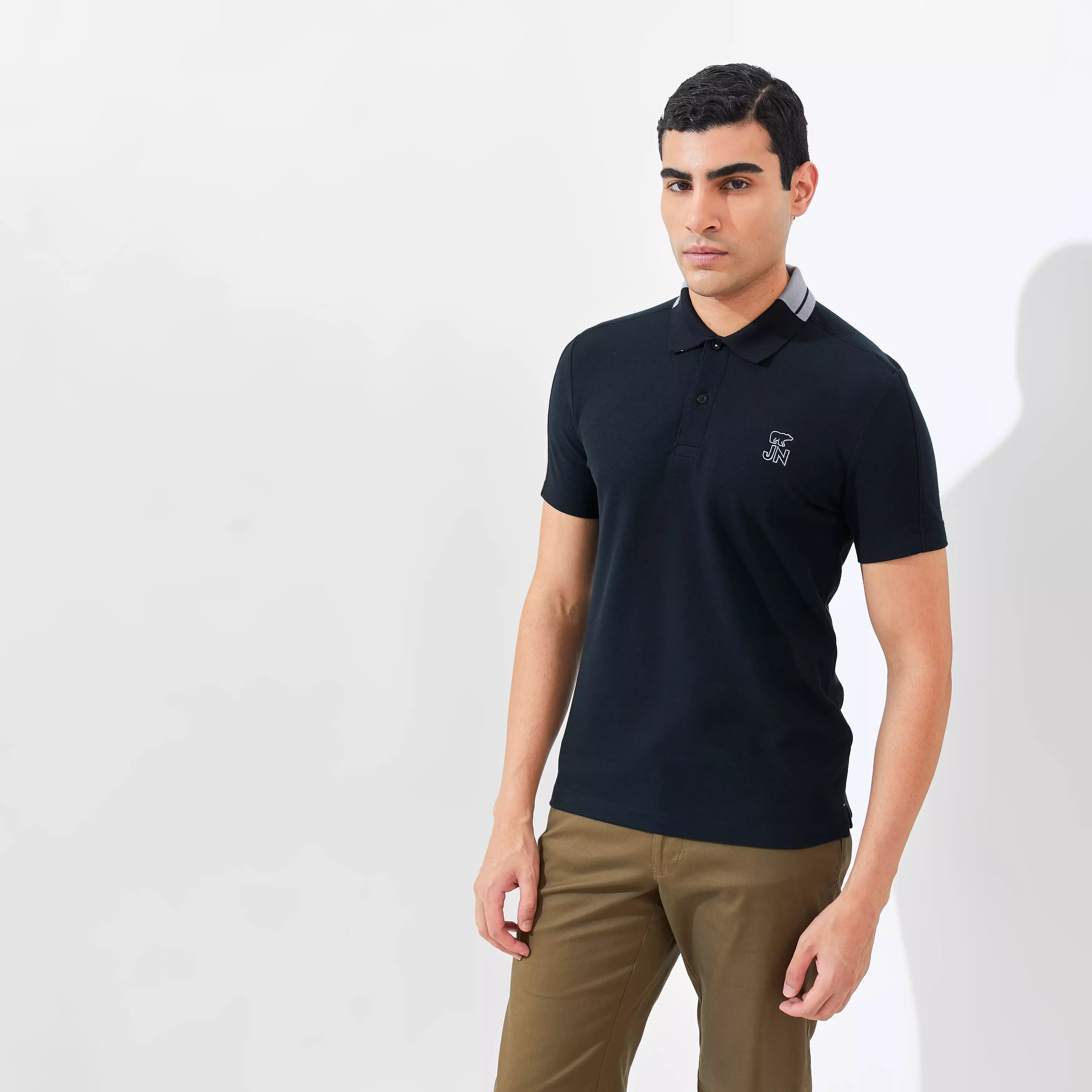 Jack Nicklaus Harvard Polo Shirt Pria Slim Fit Black Colour Black