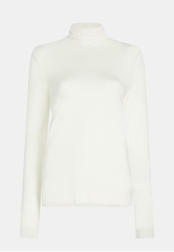 ESPRIT white ESPRIT Cotton modal roll neck pullover sweater 9F11CAAD5919EBGS_1