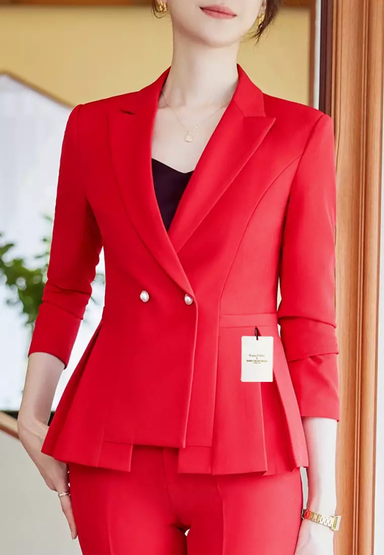 Red blazer cheap and pants set